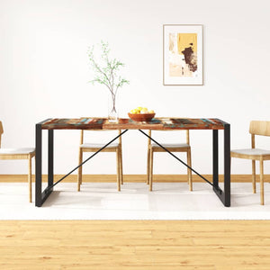 vidaXL Dining Table Kitchen Table Dining Room Table Solid Rough Mango Wood-3