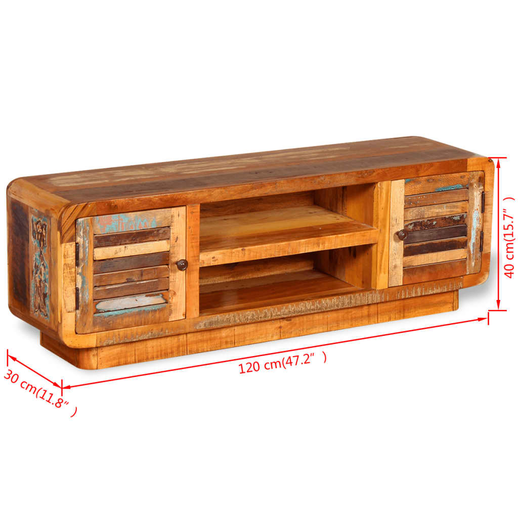 vidaXL TV Stand Solid Wood Reclaimed 47.2"x11.8"x15.7"-8