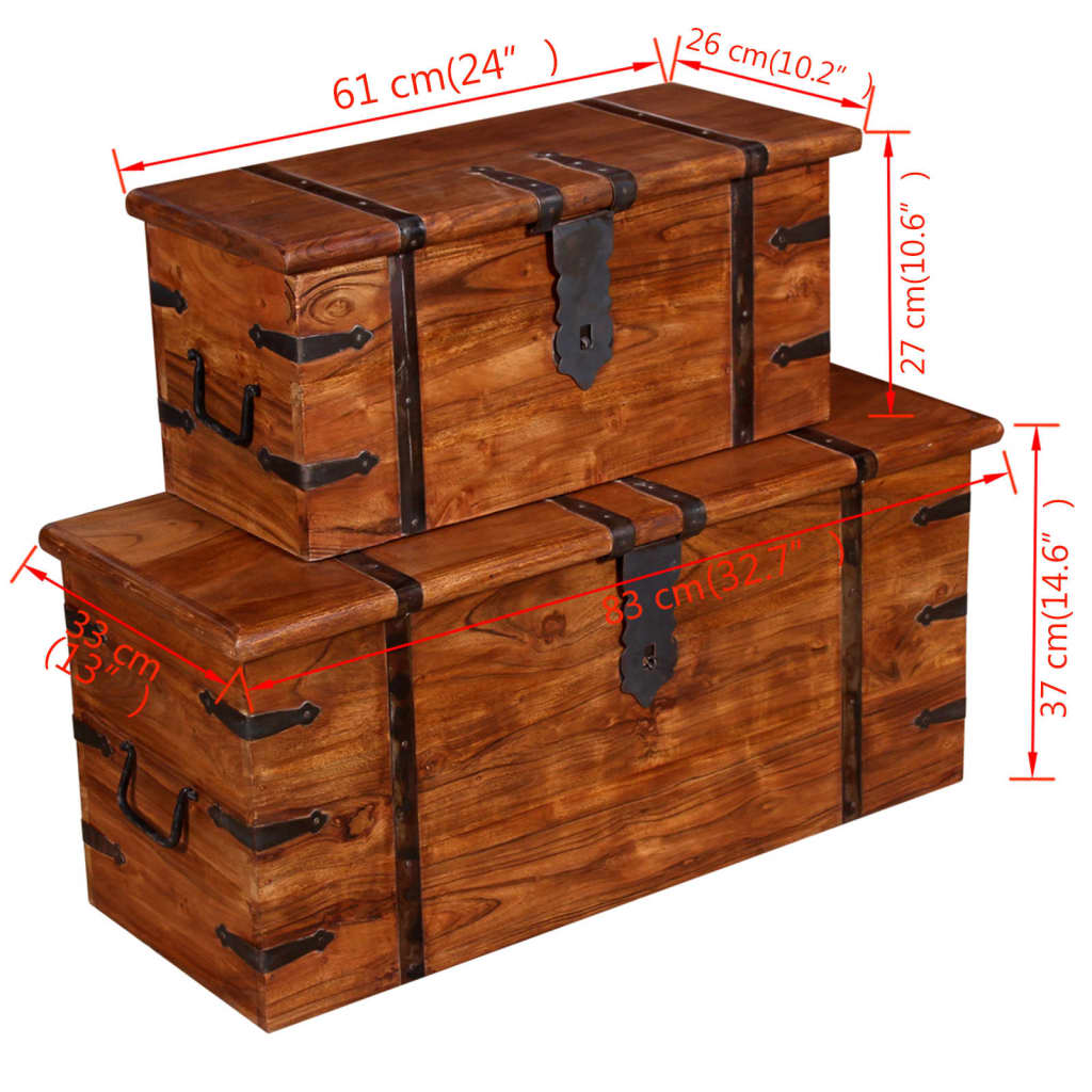 vidaXL Storage Chest Acacia Wood-9