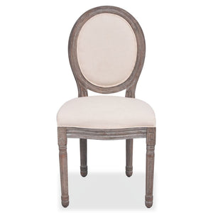 vidaXL Dining Chairs 2 pcs Cream Fabric-2