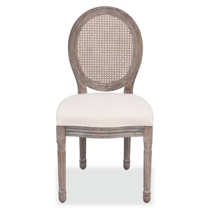 vidaXL Dining Chairs 2 pcs Cream Fabric-1