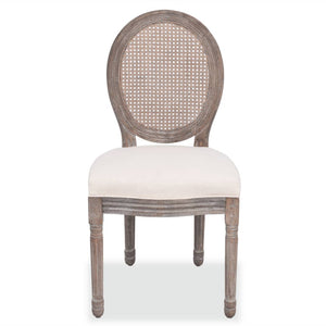 vidaXL Dining Chairs 4 pcs Cream Fabric-1