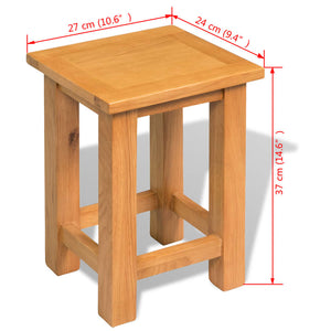 vidaXL End Table Solid Oak Wood 10.6"x9.4"x14.6"-4
