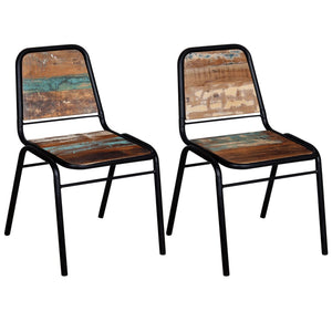 vidaXL Dining Chairs 2 pcs Solid Reclaimed Wood-4