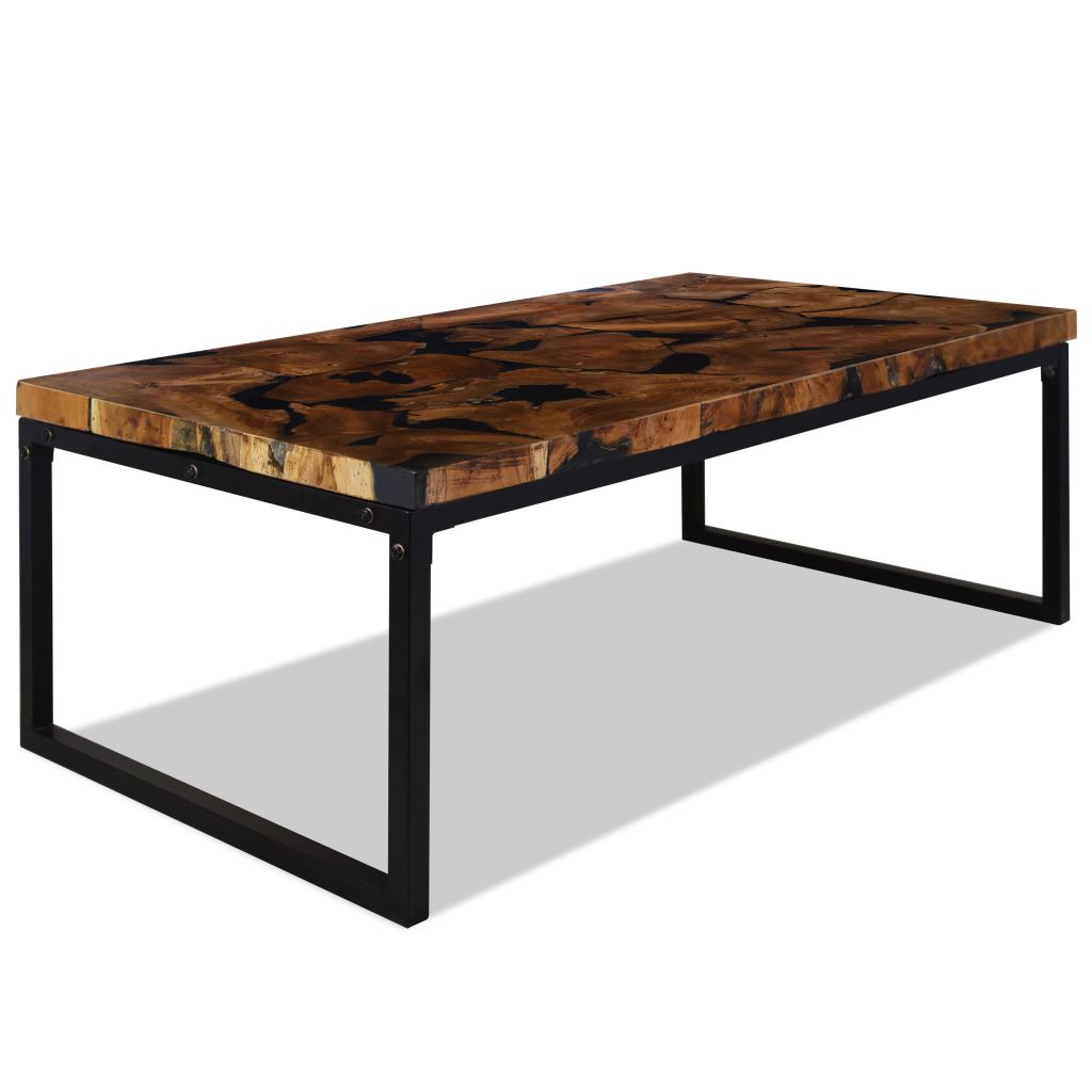 vidaXL Coffee Table End Table Side Table Living Room Furniture Teak Resin-12