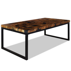 vidaXL Coffee Table End Table Side Table Living Room Furniture Teak Resin-12