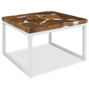 vidaXL Coffee Table End Table Side Table Living Room Furniture Teak Resin-10