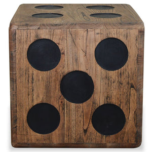 vidaXL Storage Box Mindi Wood 15.7"x15.7"x15.7" Dice Design-4