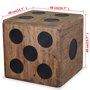 vidaXL Storage Box Mindi Wood 15.7"x15.7"x15.7" Dice Design-3