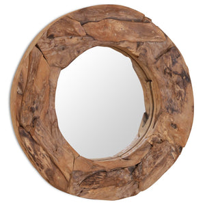 vidaXL Decorative Mirror Wall Mirror Vanity Framed Mirror Solid Teak Wood-3