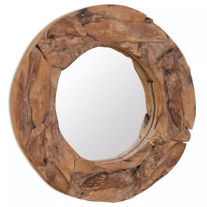 vidaXL Decorative Mirror Wall Mirror Vanity Framed Mirror Solid Teak Wood-4