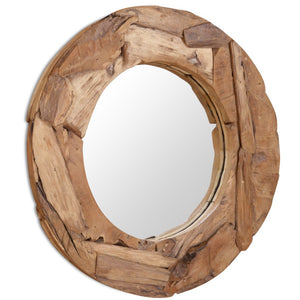 vidaXL Decorative Mirror Wall Mirror Vanity Framed Mirror Solid Teak Wood-9