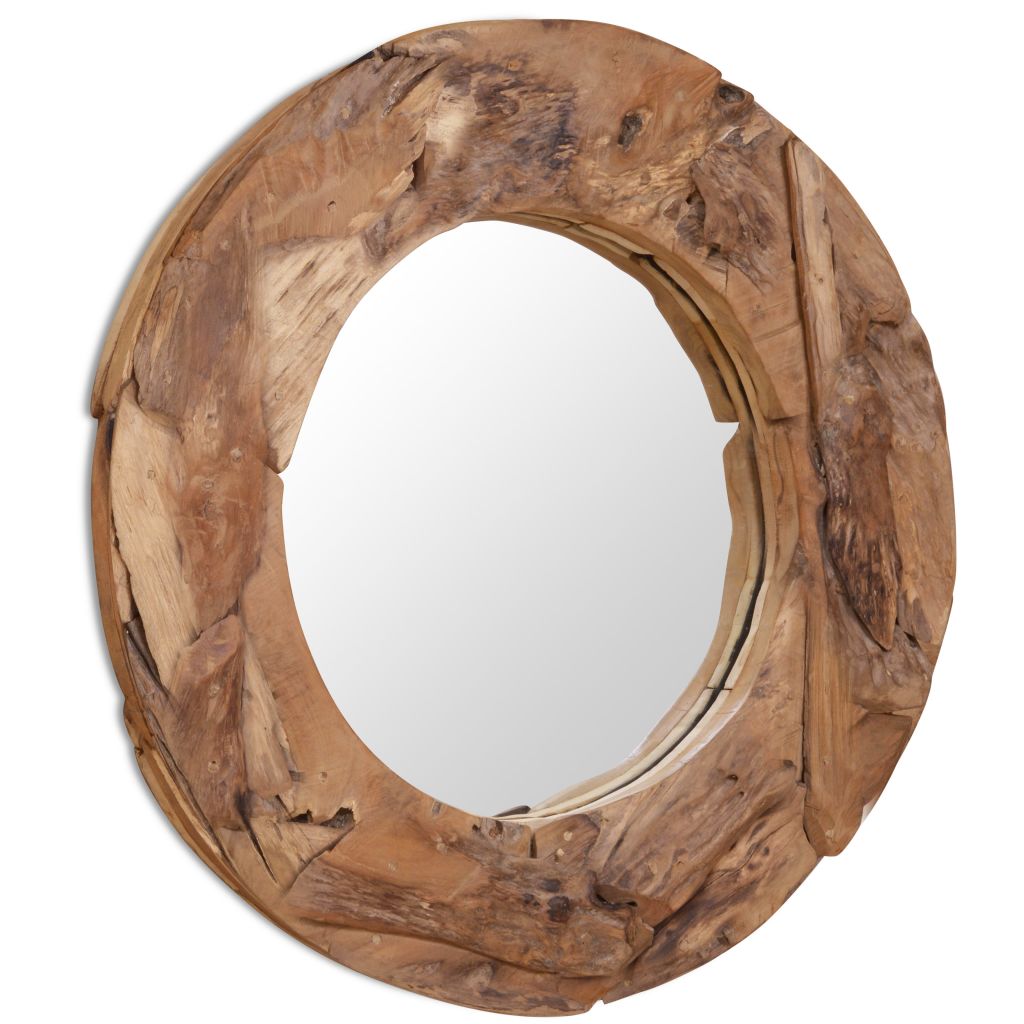 vidaXL Decorative Mirror Wall Mirror Vanity Framed Mirror Solid Teak Wood-10