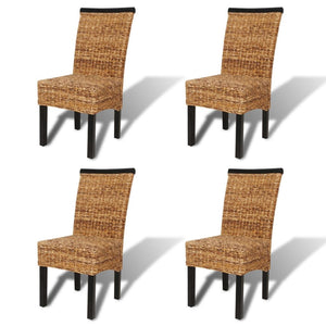 vidaXL 2/4/6x Solid Mango Wood Dining Chairs Abaca Kitchen Dining Room Lounge-25