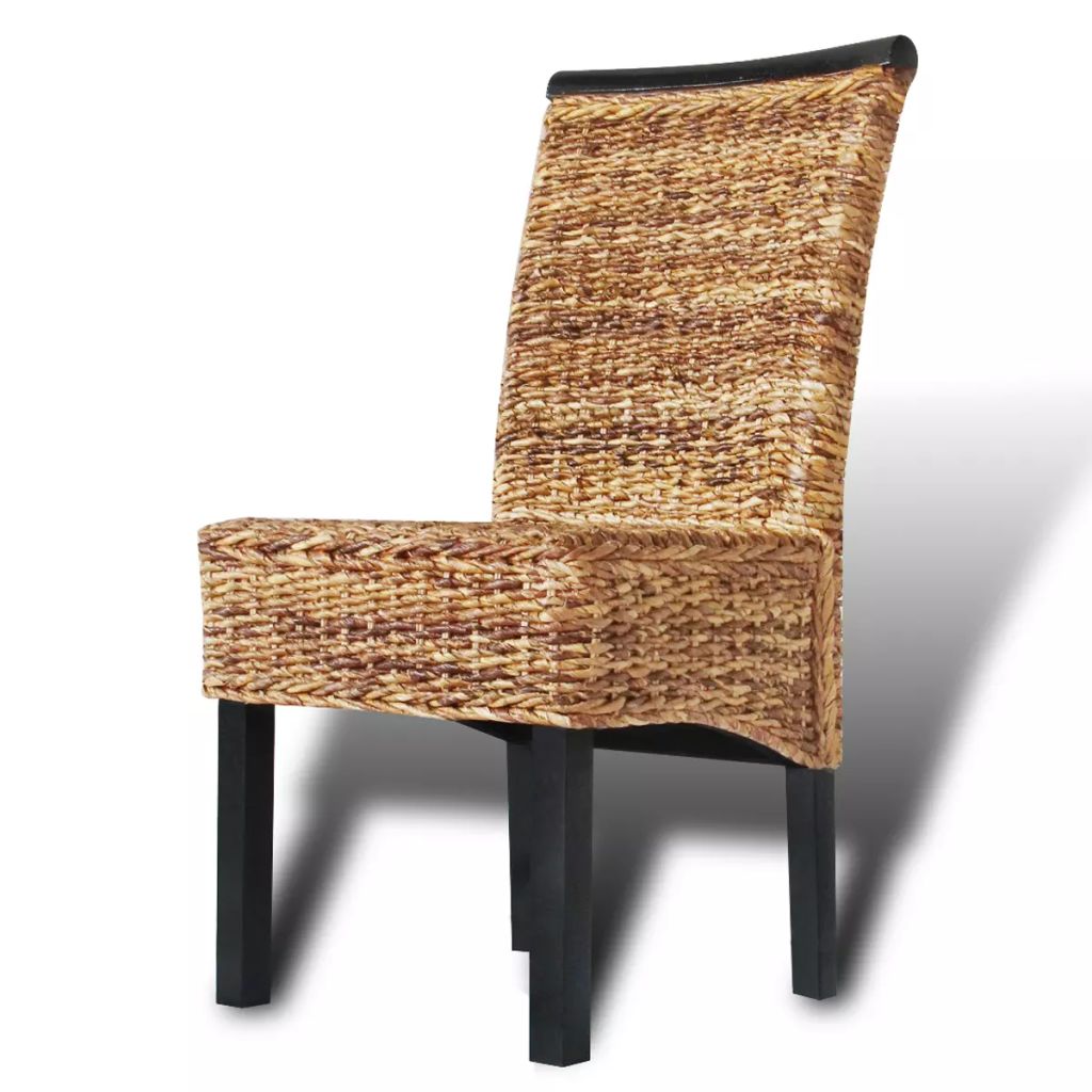 vidaXL 2/4/6x Solid Mango Wood Dining Chairs Abaca Kitchen Dining Room Lounge-8