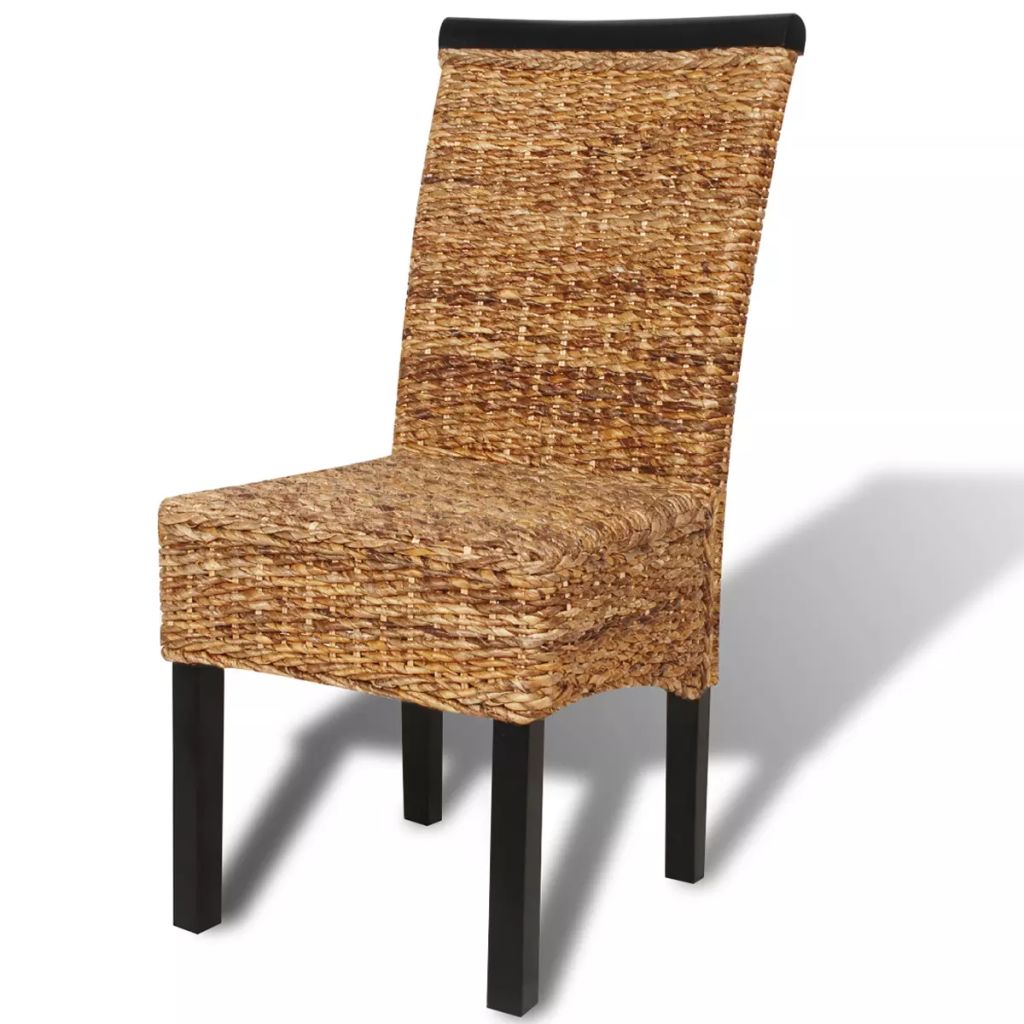 vidaXL 2/4/6x Solid Mango Wood Dining Chairs Abaca Kitchen Dining Room Lounge-9