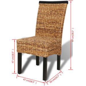 vidaXL 2/4/6x Solid Mango Wood Dining Chairs Abaca Kitchen Dining Room Lounge-2