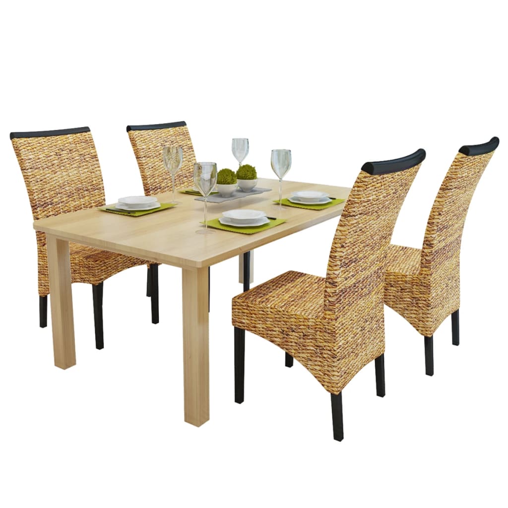 vidaXL 2/4/6x Solid Mango Wood Dining Chairs Abaca Kitchen Dining Room Lounge-24