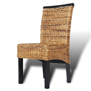 vidaXL 2/4/6x Solid Mango Wood Dining Chairs Abaca Kitchen Dining Room Lounge-13