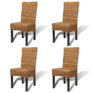 vidaXL Dining Chairs Accent Side Chair for Kitchen Abaca and Solid Wood Mango-23