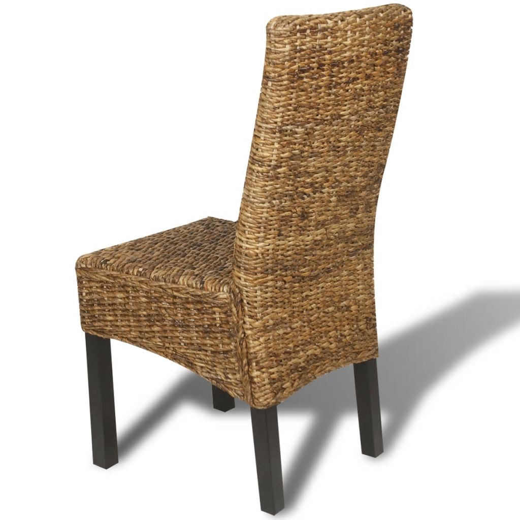 vidaXL Dining Chairs Accent Side Chair for Kitchen Abaca and Solid Wood Mango-0