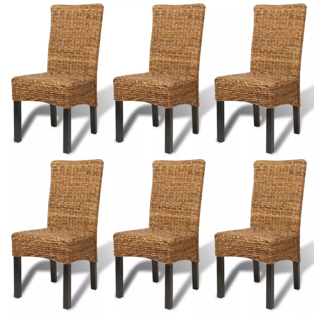 vidaXL Dining Chairs Accent Side Chair for Kitchen Abaca and Solid Wood Mango-9