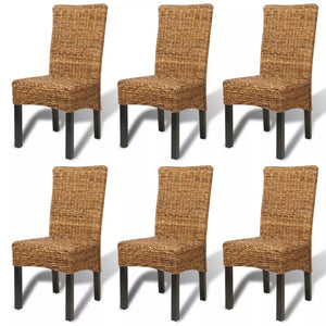 vidaXL Dining Chairs Accent Side Chair for Kitchen Abaca and Solid Wood Mango-9