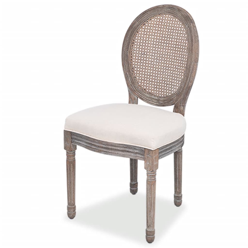 vidaXL Dining Chairs 6 pcs Cream Fabric-0