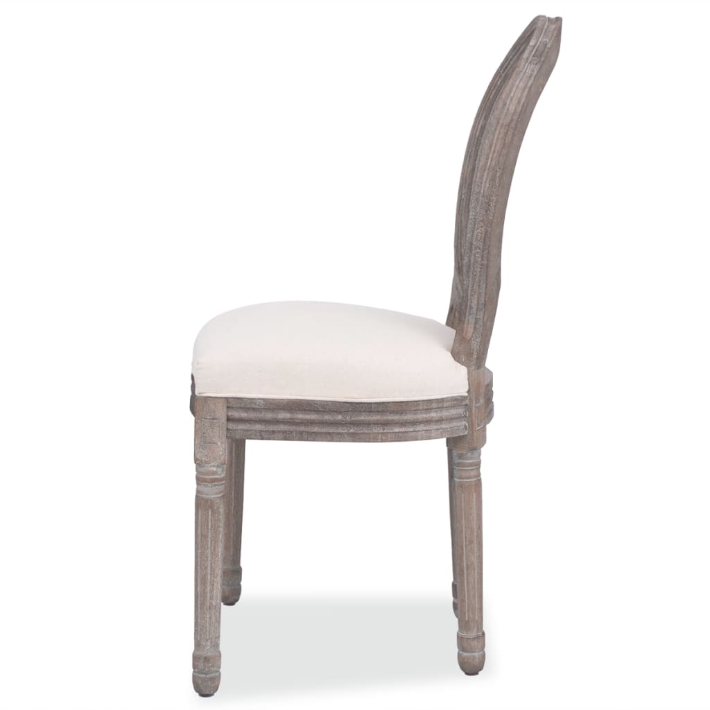 vidaXL Dining Chairs 6 pcs Cream Fabric-2