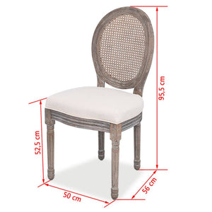 vidaXL Dining Chairs 6 pcs Cream Fabric-5