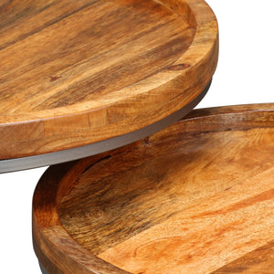 vidaXL Side Table Set 2 Pieces Solid Mango Wood-6