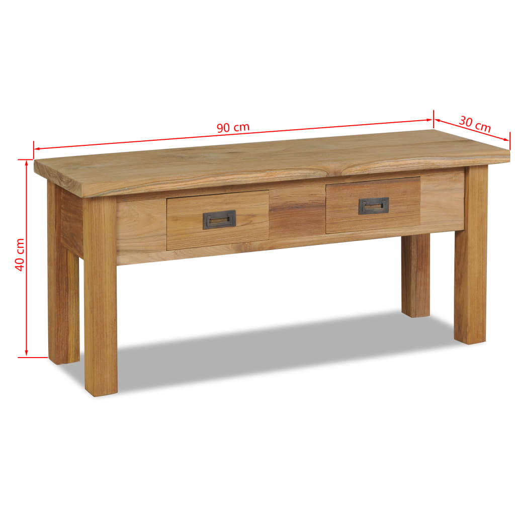 vidaXL Hall Bench Solid Teak 35.4"x11.8"x15.7"-6