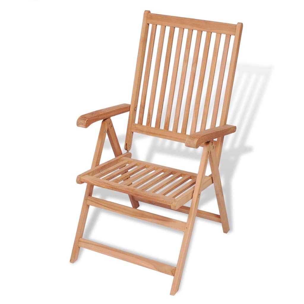 vidaXL Outdoor Recliner Chairs Patio Reclining Lounge Chair Solid Wood Teak-35