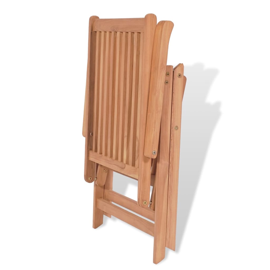 vidaXL Outdoor Recliner Chairs Patio Reclining Lounge Chair Solid Wood Teak-29