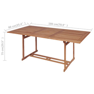 vidaXL Patio Table 70.9"x35.4"x29.5" Solid Teak Wood-6
