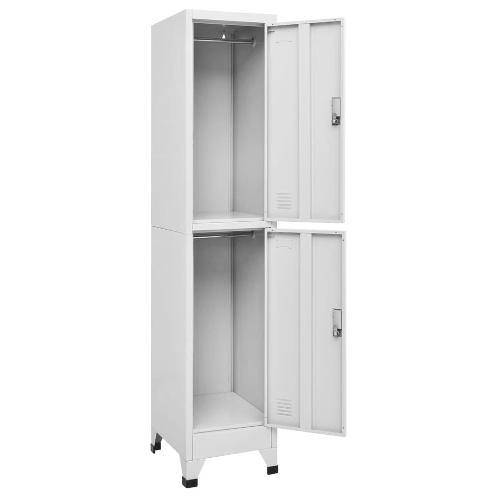 vidaXL Locker Cabinet with 2 Compartments 15"x17.7"x70.9"-1