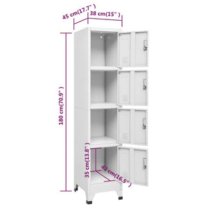 vidaXL Locker Cabinet with 4 Compartments 15"x17.7"x70.9"-1