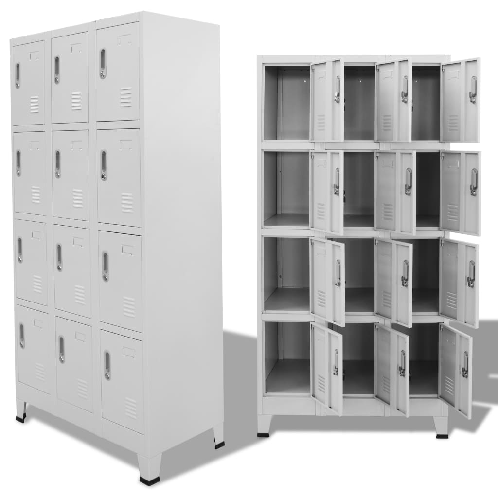 vidaXL Locker Cabinet with 12 Compartments 35.4"x17.7"x70.9"-0