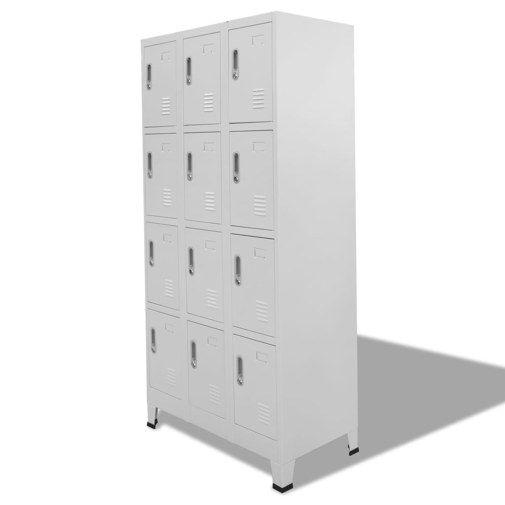 vidaXL Locker Cabinet with 12 Compartments 35.4"x17.7"x70.9"-1