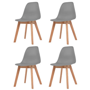 vidaXL Dining Chairs Accent Side Chair with Wooden Legs for Kitchen Plastic-18