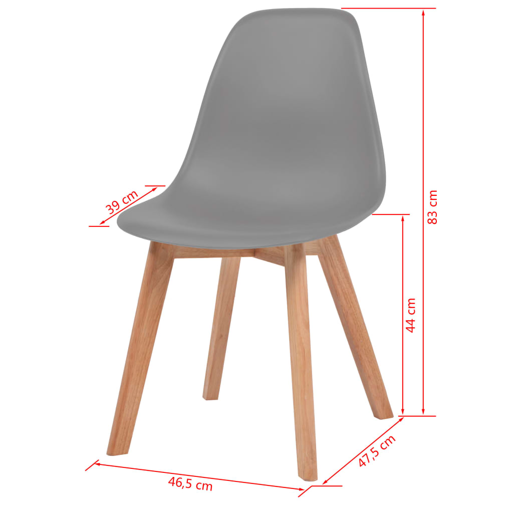 vidaXL Dining Chairs Accent Side Chair with Wooden Legs for Kitchen Plastic-29