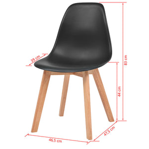 vidaXL Dining Chairs Accent Side Chair with Wooden Legs for Kitchen Plastic-15