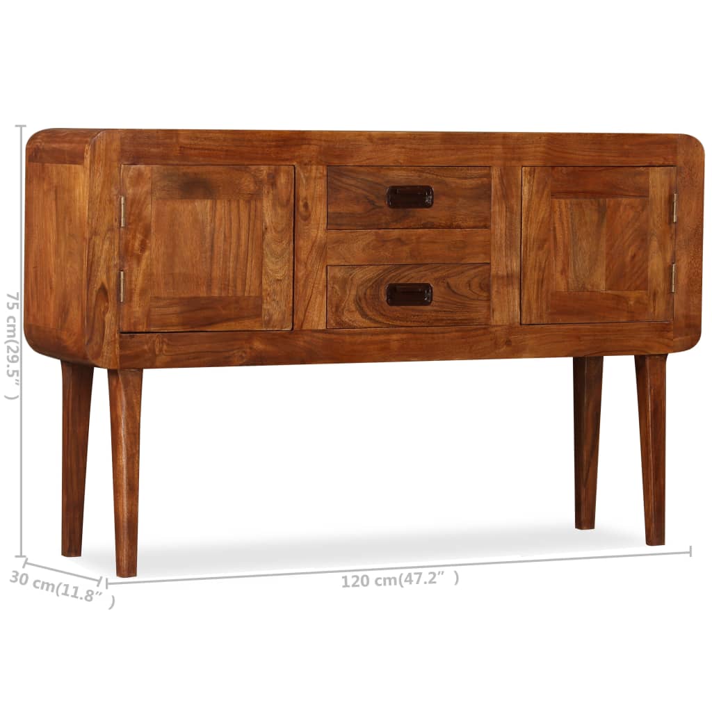 vidaXL Sideboard Solid Wood with Honey Finish 47.2"x11.8"x29.5"-10