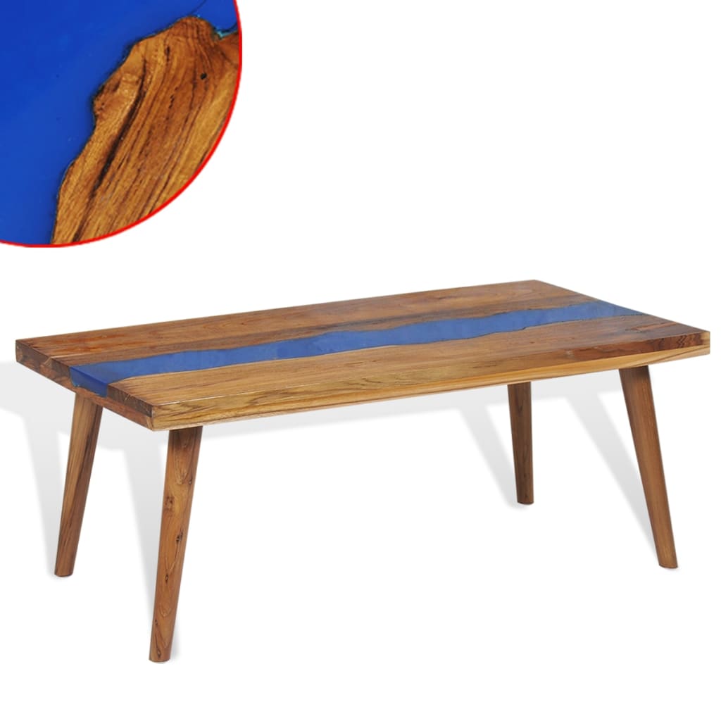 vidaXL Coffee Table End Table Side Table Living Room Furniture Teak Resin-13