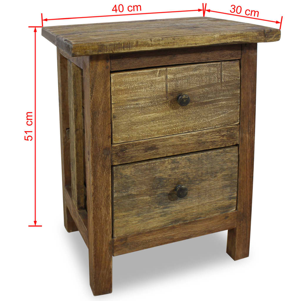 vidaXL Nightstand Solid Reclaimed Wood 15.7"x11.8"x20.1"-6