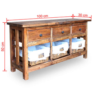 vidaXL Sideboard Solid Reclaimed Wood 39.4"x11.8"x19.7"-5