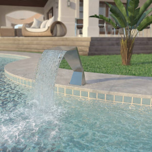 vidaXL Pool Fountain Waterfall Fountain Water Feature Stainless Steel Silver-8
