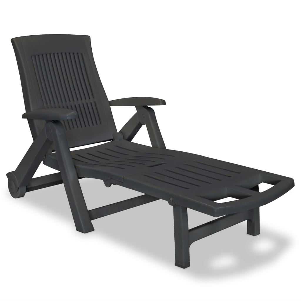 vidaXL Patio Lounge Chair with Adjustable Backrest Outdoor Folding Sunlounger-19