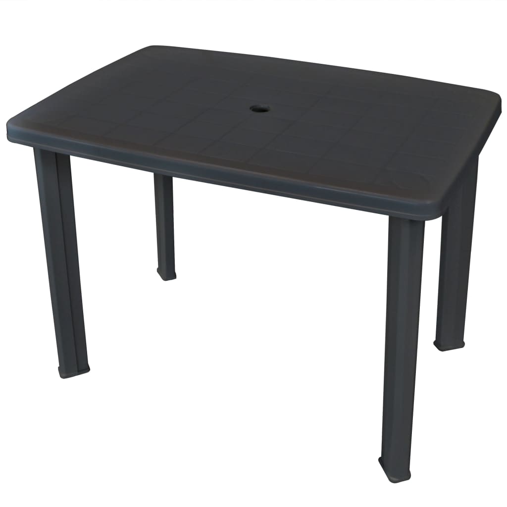 vidaXL Patio Table Outdoor Garden Deck Dining Table with Umbrella Hole Plastic-10