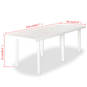 vidaXL Patio Table Outdoor Garden Deck Dining Table with Umbrella Hole Plastic-13